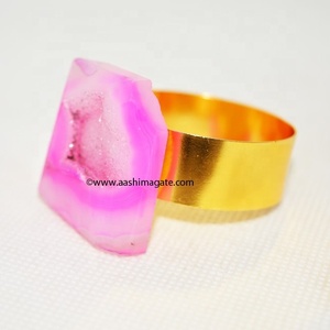 Nouvelle Arrivée Feng Shui Style Fantaisie Véritable Agate Serviette Anneau Pierre Précieuse Décoration de La Maison avec Mascotte Design - Product Image 4