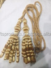 Vente en gros OEM Designer Service rond exigence personnalisée Logo cordon doré et gland frange tresse - Product Image 5