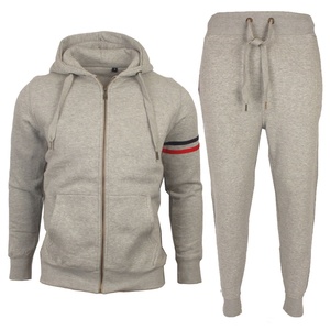 Sudadera con capucha y cremallera personalizada de alta calidad Unisex, conjunto de joggers ajustados, transpirable, ecológico, antibacteriano, secado rápido, entrenamiento informal - Product Image 1