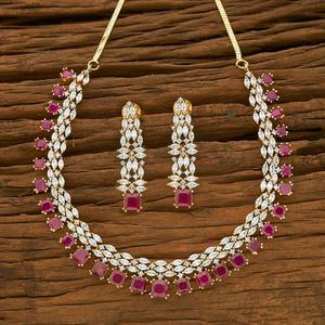ชุดสร้อยคอแฟชั่น เครื่องประดับอินเดียแบบเลียนแบบ - ทับทิม - Product Image 1
