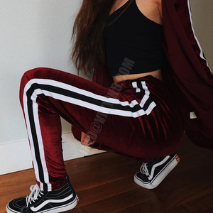 Ensemble crop top zippé à capuche et pantalon pour femme, survêtement crop top zippé à bretelles latérales pour femme, grandes tailles en gros - Product Image 2