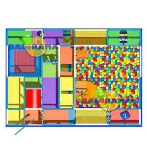 Aire de jeux intérieure colorée pour enfants Trampolines Slider et plus de jouets drôles Aire de jeux tout-en-un - Product Image 3