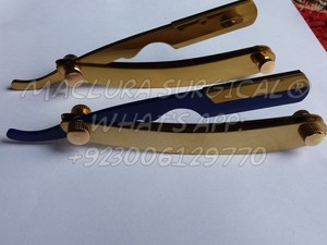 Navaja de Afeitar Recta de Una Sola Hoja, No Eléctrica, Chapada en Oro, Desechable, con Tornillo de Tensión, para Hombre, Hecha en Pakistán, Se Acepta PayPal - Product Image 5
