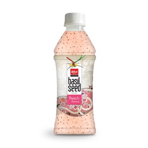 Embalaje de botella de bebida de puré de semilla de albahaca con sabor a fruta mixta de 350ml personalizado - Product Image 4