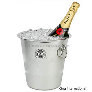 Pequeño cubo de hielo duradero de acero inoxidable con asa para material metálico de cerveza - Product Image 5