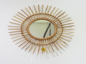 Miroir mural en rotin fait main bohème vietnamien pas cher, couleur naturelle, designs personnalisés, décoration intérieure, vente en gros - Product Image 6