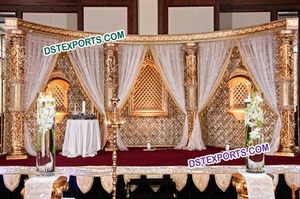 Conjunto de escenario de boda de lujo, decoración asiática, escenario de boda occidental, configuración de escenario de recepción - Product Image 6