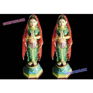 Namaste-estatua de fibra para mujer, estatua de bienvenida, estatua de cultura Punjabi - Product Image 1