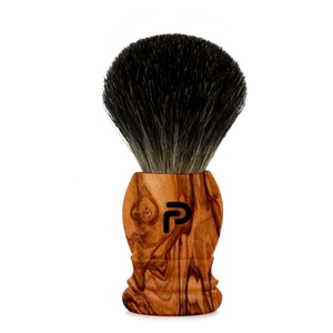 แปรงโกนหนวดขนสังเคราะห์ด้ามไม้ยาวสีดำ PRESTIGE RAZOR ชุดโกนหนวดส่วนตัว อุปกรณ์เสริมสำหรับร้านตัดผม สีดำขนาดเล็ก - Product Image 2