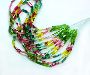 Hilo de turmalina multicolor, cuentas de piedra natural al por mayor - Product Image 3