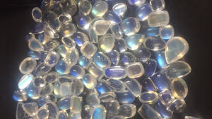 Pierre de lune arc-en-ciel naturelle, pierre précieuse en vrac, cabochon, forme et taille mélangées, lot de 3 à 5 carats pour la fabrication de bijoux - Product Image 6