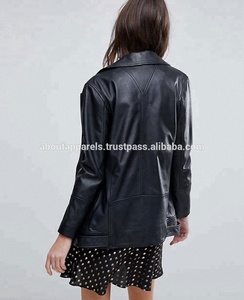 Veste en cuir véritable noir Slim pour femmes, veste d'hiver de haute qualité avec ceinture - Product Image 2