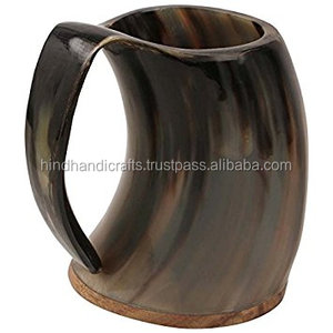Taza de cuerno para beber, jarra hecha a mano, brillante, pulido, 500ml, ecológico, Vintage, superventas - Product Image 1
