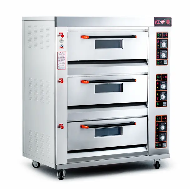 Commerciële Bakken Machine 3-Dek 6-Lade Gas Pizza Oven