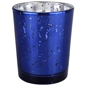 เชิงเทียนทีไลท์แก้วปรอทสีน้ำเงินลายจุด,เชิงเทียนสำหรับงานแต่งงานงานเลี้ยงและของตกแต่งบ้าน - Product Image 1