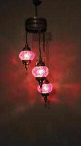 แบบดั้งเดิมตุรกีโคมระย้าแก้วโมเสคที่มี3ชิ้นไม่มี2เฉดสี - Product Image 3