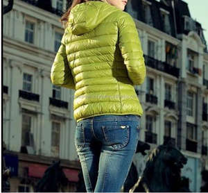 Invierno de las mujeres con capucha con cremallera ligero Packable chaqueta Outwear globo abajo cálido delgada Slim abrigos - Product Image 4