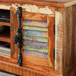 Aparador grande de madera recuperada de estilo industrial antiguo, muebles para el hogar de madera maciza para sala de estar - Product Image 2