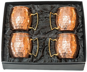 Compre una taza de cobre 100% para Moscow Mule-Pared gruesa de cobre puro martillado de 16oz - Product Image 3