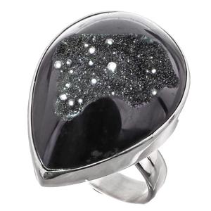 หินดรูซี่แหวนสีดำรูปไข่ทรงกลมลูกแพร์รูปสี่เหลี่ยมแฟนซีพลอยอัญมณี925เงินสเตอร์ลิง - Product Image 4