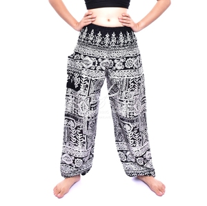 Pantalones bombachos tailandeses, pantalones bombachos con cintura elástica, pantalones de Yoga - Product Image 2