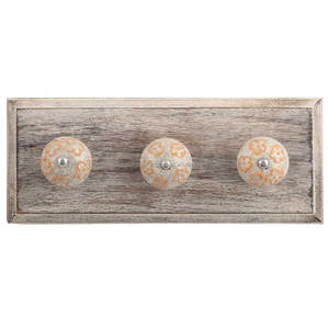 Hecho a mano mostaza de cerámica decorativa de madera ganchos reutilizables de sombrero bolsas de ropa de servicio pesado - Product Image 1