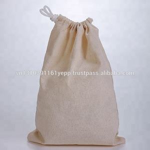 Bolsa con cordón de lona de algodón y logotipo personalizado OEM/ODM con diseño de letra estampada para bolsa de compras de joyería - Product Image 2