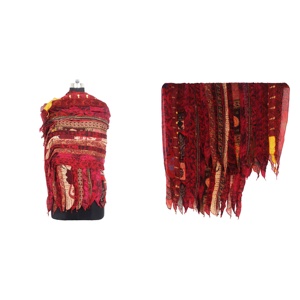 <b>Vintage</b> <b>Silk</b> Multi Color Sari Dupatta Indian Sari Patches Reversible <b>Scarf</b> Colorful Striped <b>Scarf</b> <b>Vintage</b> <b>Silk</b> Panel Sari <b>Scarf</b> - Product Image 1