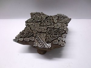 Sello de impresora de madera indio, textil tallado a mano, diseño de tela - Product Image 2