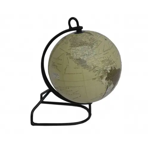 ROTATING WORLD MAP GLOBES TABELLE DEKOR GEOGRAPHISCHE ERDE DESKTOP GLOBE METAL ARC