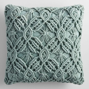 Funda de cojín de punto de algodón cuadrado de macramé hecha a mano, funda de almohada con patrón Vintage para el hogar, hotel, vendedor completo, fabricante - Product Image 6