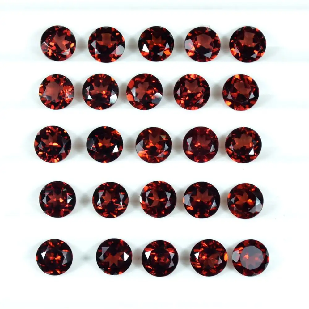 Beautiful 10 Pcs Natural Garnet Round Faceted Cut 9x9 mm Gemstone Wholesale