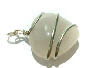 Pendentif en pierre quartz rose fil wrap coeur pendentif collier en cristal charme de guérison agate collier pierres précieuses emf Protection - Product Image 3