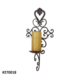 Home Decor Candle Holder Metal Sconce Candle Holder With <b>Small</b> Cute <b>Glass</b> - Product Image 6