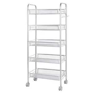 Metal 5 Tier Kitchen Caddy Serving Trolley Kitchen Trolley Tray Clearance Fender Stainless Steel Tube