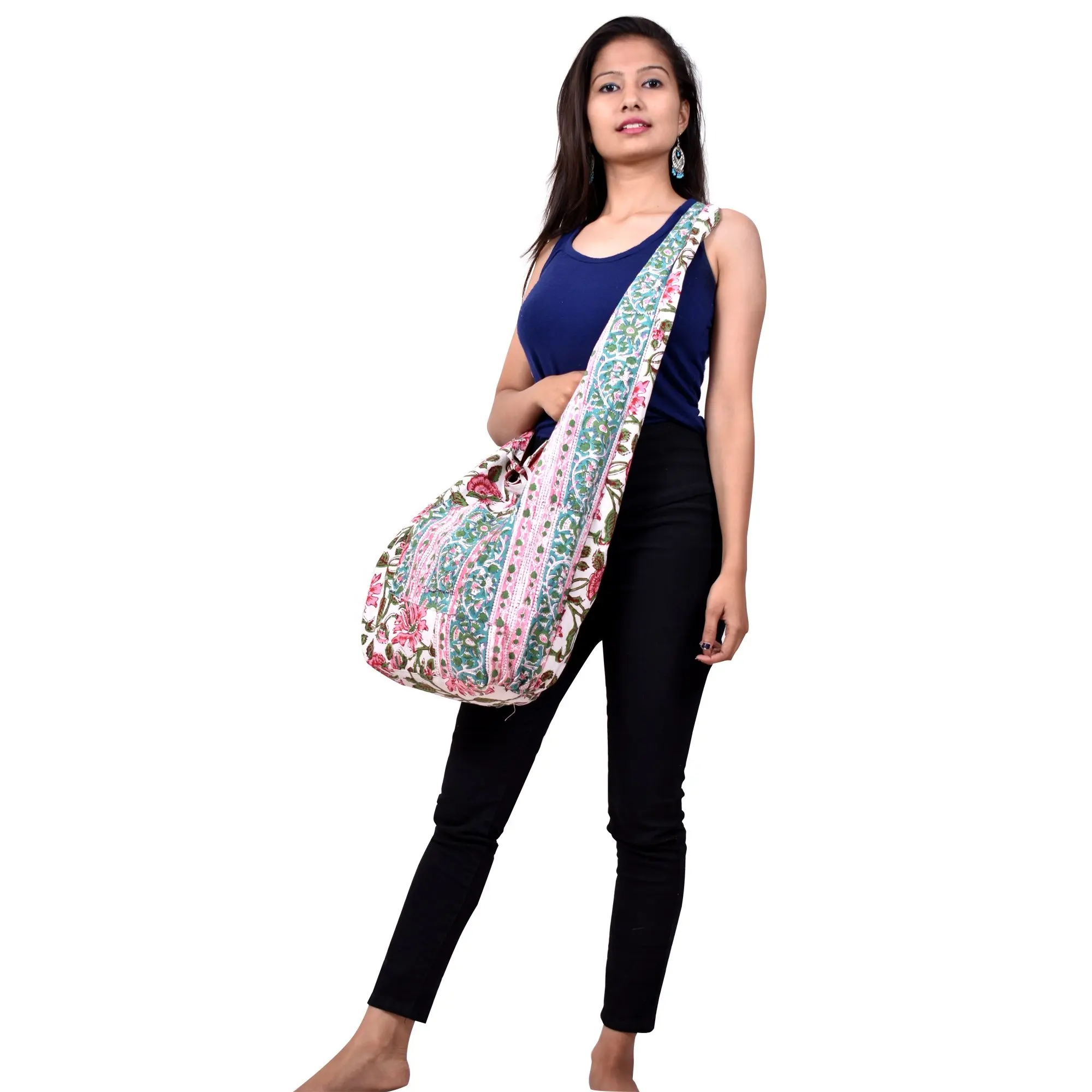 Most Trending Cotton Women's Shoulder Bag Long Handle College Travel Shopping Special Bags Home Washable Indian Bags Wholesale