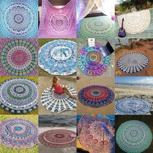 Indian Bohemian Mandala Round Beach Tapestry Hippie Throw Yoga Mat Towel Indian Blanket Wall Hanging mandala Beach Round decor