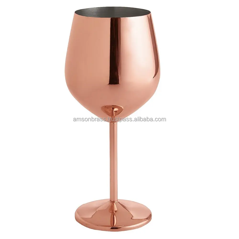 High Quality Metal Goblet Glass Stainless Steel Wine Goblet Glass