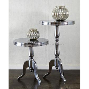Nouvelle Table En Aluminium Meubles En Métal Côté Rond Occasionnel Lampe À Vin Table Poli Surface Plate Café pour Salon Bureau - Product Image 1