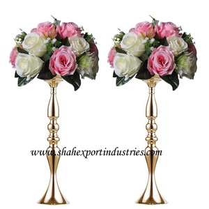 Florero dorado metálico brillante, centro de mesa, plomo de carretera para decoración de fiesta de boda, centro de mesa, florero de suelo - Product Image 4