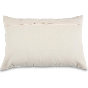 Cojín Lumbar Decorativo Hecho a Mano, Funda de Cojín de Algodón Blanco, Cojín de Tela de Barro de Inspiración Africana - Product Image 3