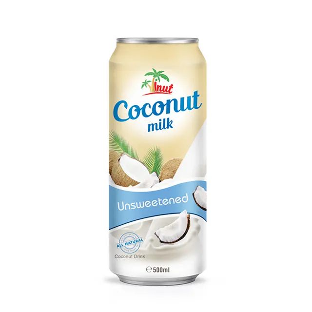 Agua de coco con leche, sin azúcar, 500ml