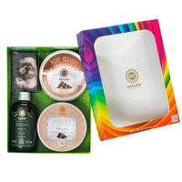 Set de Regalo Cosmético Hecho a Mano 100% Natural para Mujer, 4 Artículos con Aroma a Mango, Estilo Ejecutivo, Hidratante, Nutritivo, Exfoliante, Relajante, Protección UV