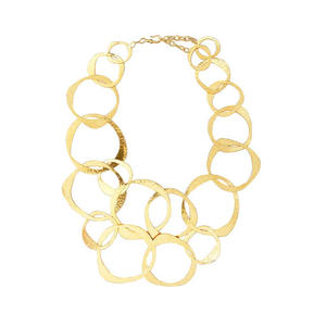 Élégant collier de bijoux géométriques à chaîne en plaqué or de haute qualité, élégant et tendance pour cadeau d'anniversaire de mariage - Product Image 1