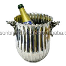 Refroidisseur de vin nickelé avec logo personnalisé accepter pour bar à bière prix le plus bas seau à glace en aluminium seau à glace de forme carrée - Product Image 3