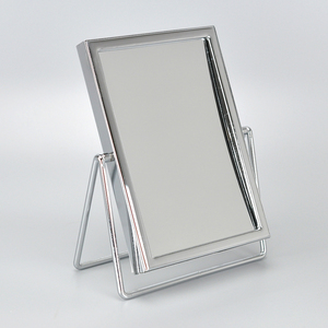 Espejo de pie de mesa redonda de doble cara con base de metal - Product Image 2