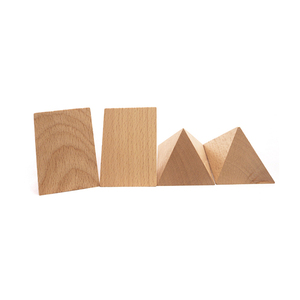 GD-juguete de madera 3d de 50x75x38mm, bloques de pirámide cuadrangulares de madera lisa, juguetes de matemáticas de madera, juguete de bloques de madera, clasificador de formas - Product Image 6