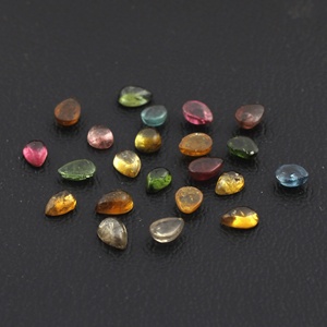 Piedras preciosas en forma de pera de turmalina múltiple, cabujón, Gema suelta - Product Image 2