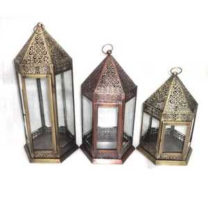 Home Decorative New Design Filigree Candle <b>Lantern</b> with Glass - Product Image 1