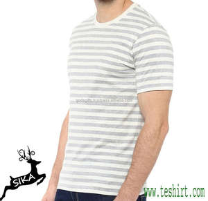 Camiseta a granel de fibra de bambú de algodón de alta calidad, manga corta, efecto flameado, anillo fino, Color hilado, patrón impreso Melange asequible - Product Image 3